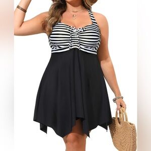 PlusSize Swimdress 
Boy short Flowy 
TummyControl 
Tankini BathingSuit
22-2XL SZ